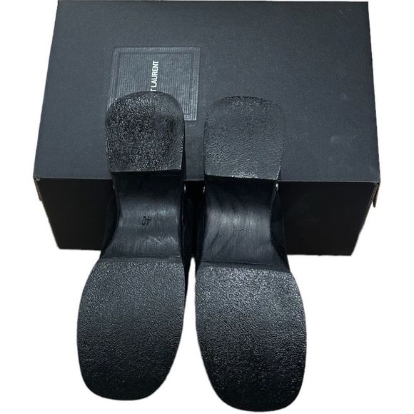 Chanel Logo Suede Slip On Clogs - Picture 9 of 11